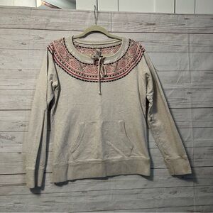 Lucky Brand Cream Sweatshirt with Pink and Black Yoke